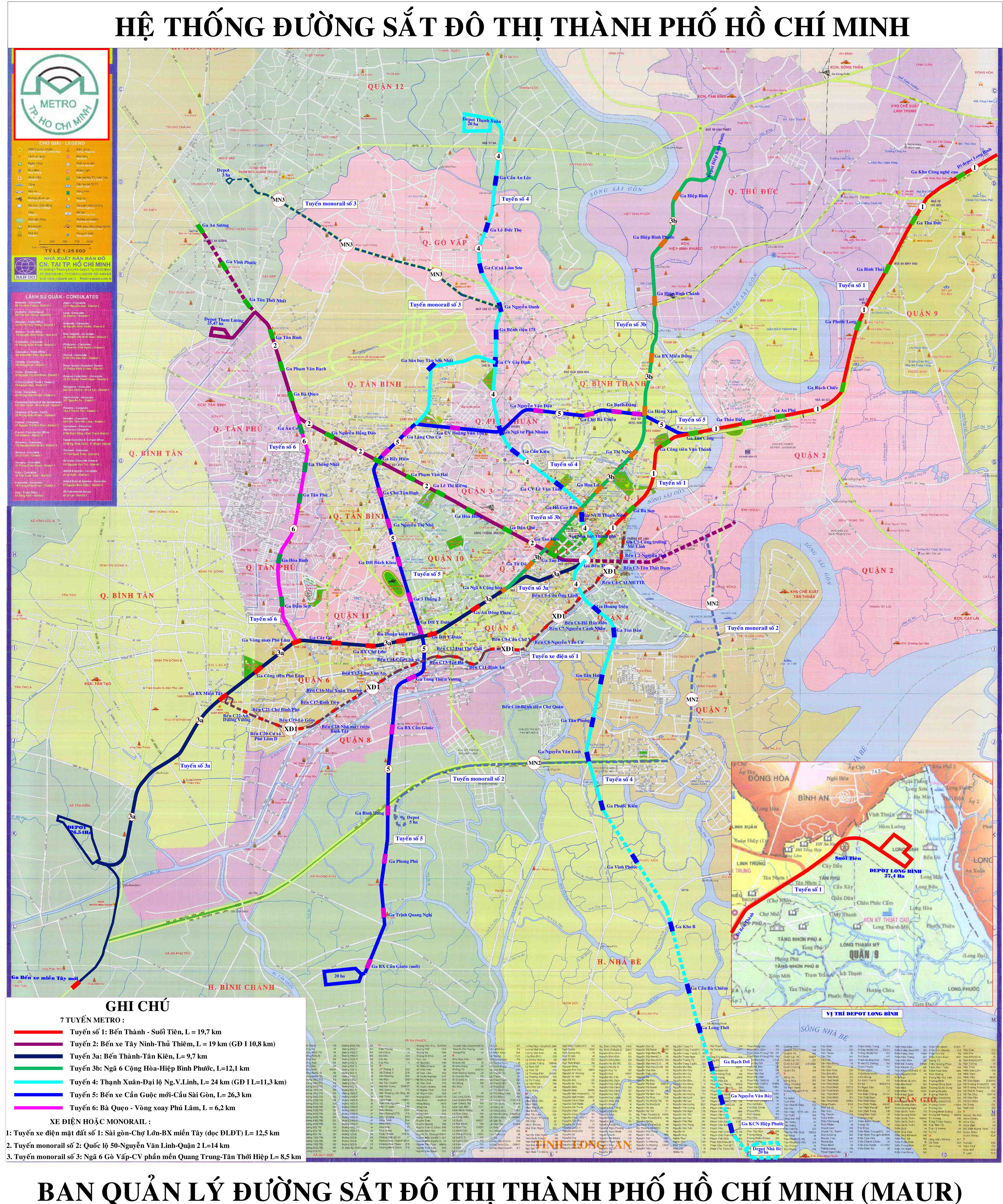 Bản đồ quy hoạch Hệ thống đường sắt đô thị TP.HCM